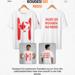 Allez Les Rouges! Go Reds! — Canada Brushstroke Crest Tee