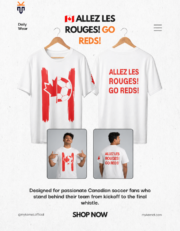 Allez Les Rouges! Go Reds! — Canada Brushstroke Crest Tee