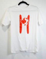 Allez Les Rouges! Go Reds! — Canada Brushstroke Crest Tee - Image 2
